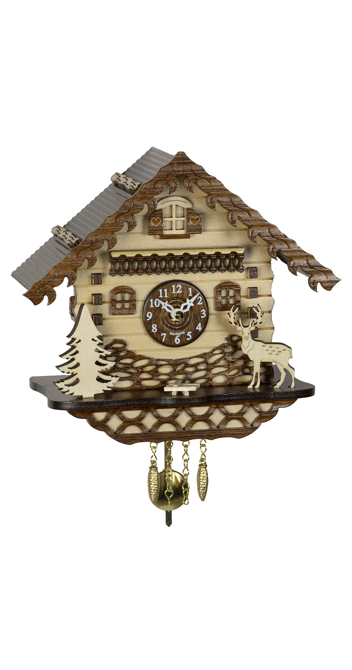 Trenkle Kuckulino Black Forest Clock Black Forest House with quartz movement and cuckoo chime TU 2064 PQ