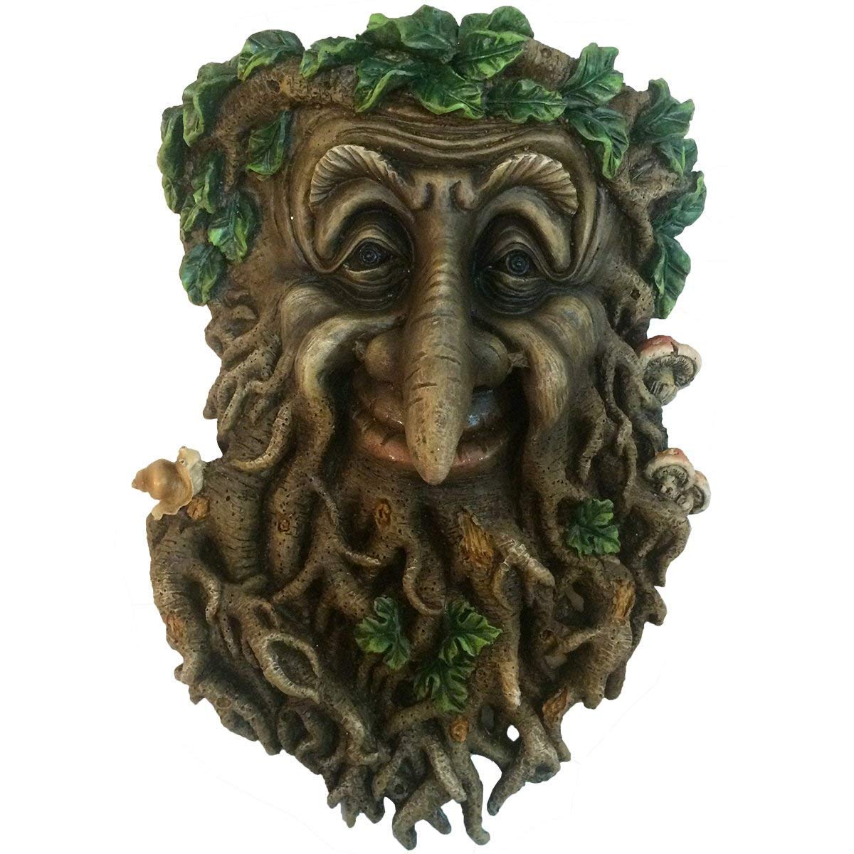 Fiesta Studios Treant Face Wall Plaque Large Garden, Greenman Decorative Gift Decor. 24cm