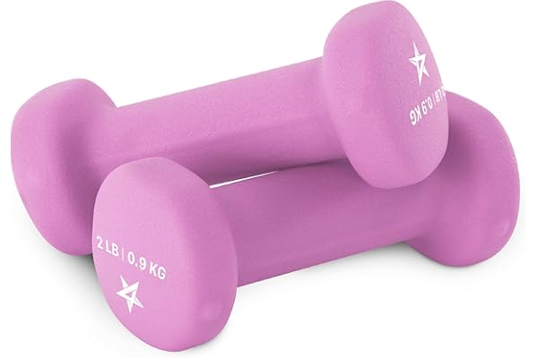 Yes4All Neoprene Coated Dumbbell Hand Weight Sets of 2 - Multiple Weight Options with 15 Colors, Hexagon Shape, Anti-roll, An