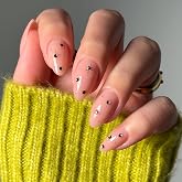 Glamnetic Press On Nails - Short Almond, Glossy Fake Nails 30 Pc Full Kit | Everyday Pink press on nails in 15 sizes. 3D-deta