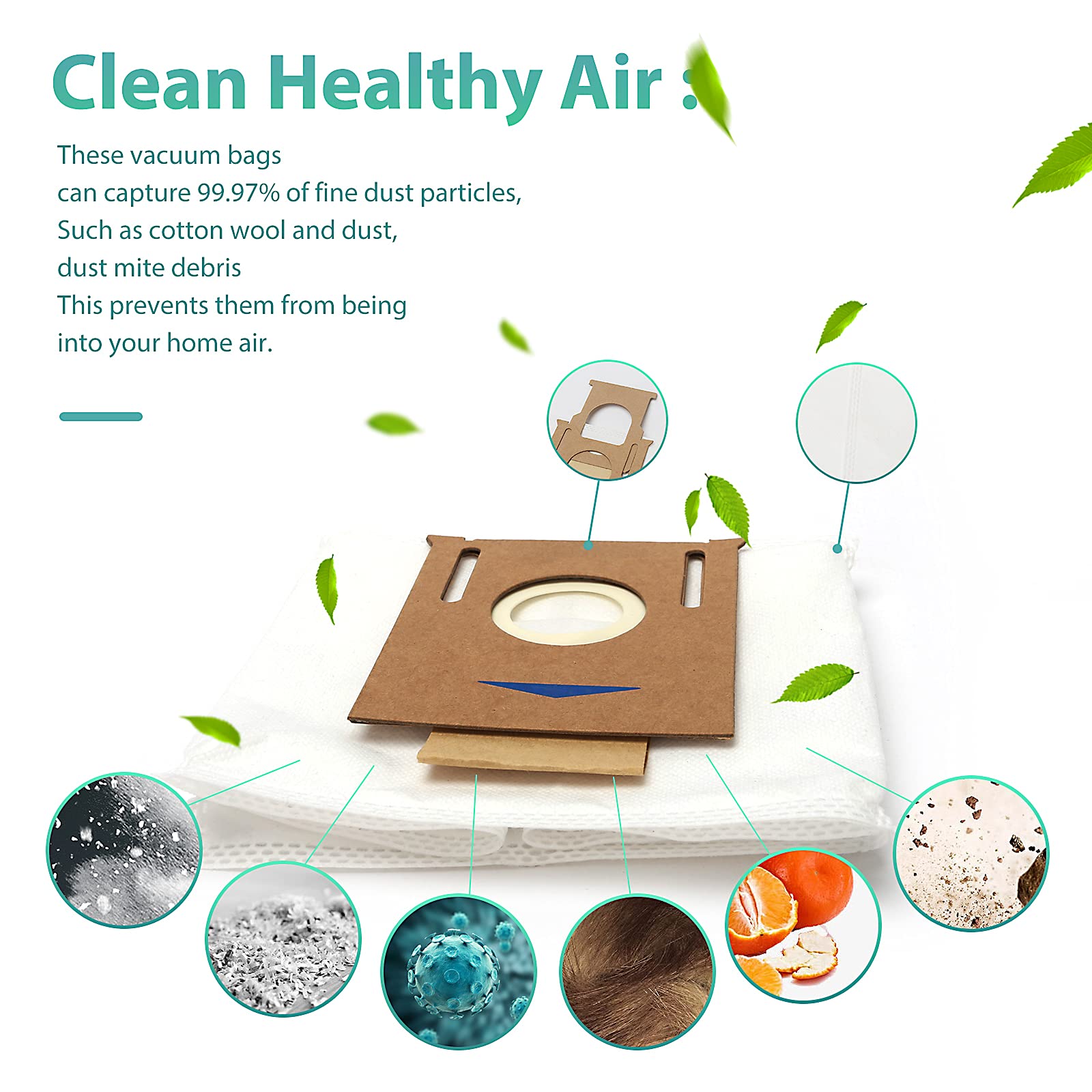 Replacement Parts for Ecovacs Deebot OZMO T9 T8 T8 Pro Max T8 AIVI T5 & N8 Pro N5 Series Robot Vacuum Cleaner Accessories, Including 1 Main Roller Brushes, 4 Filters, 8 Brushes, T8 T9 Dust Bags-14Pack
