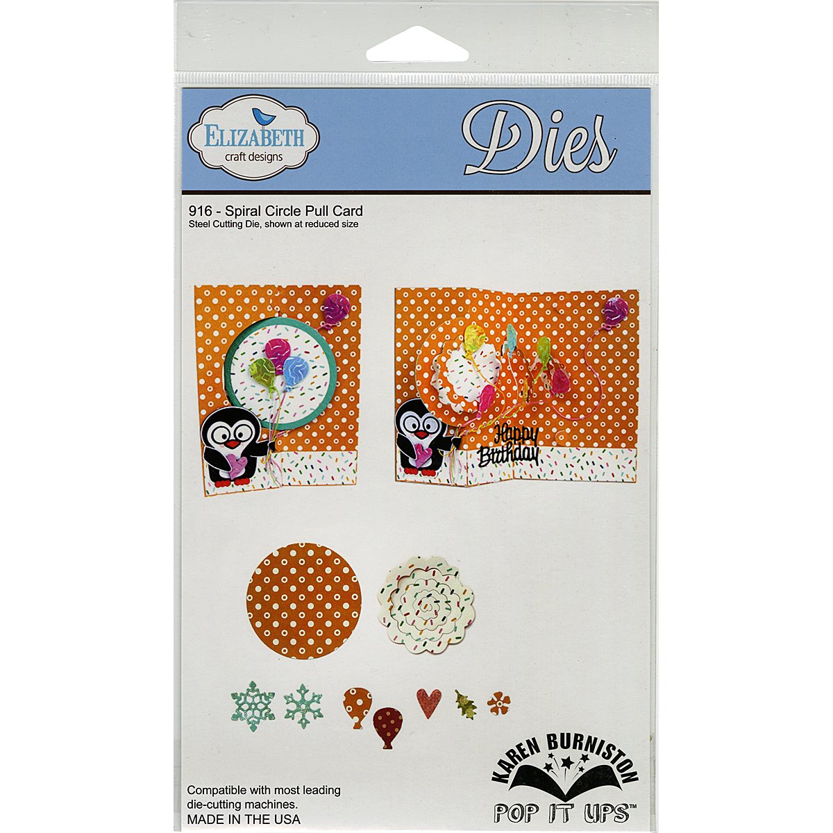 Elizabeth Craft Designs Spiral Circle Pull Card Metal Dies