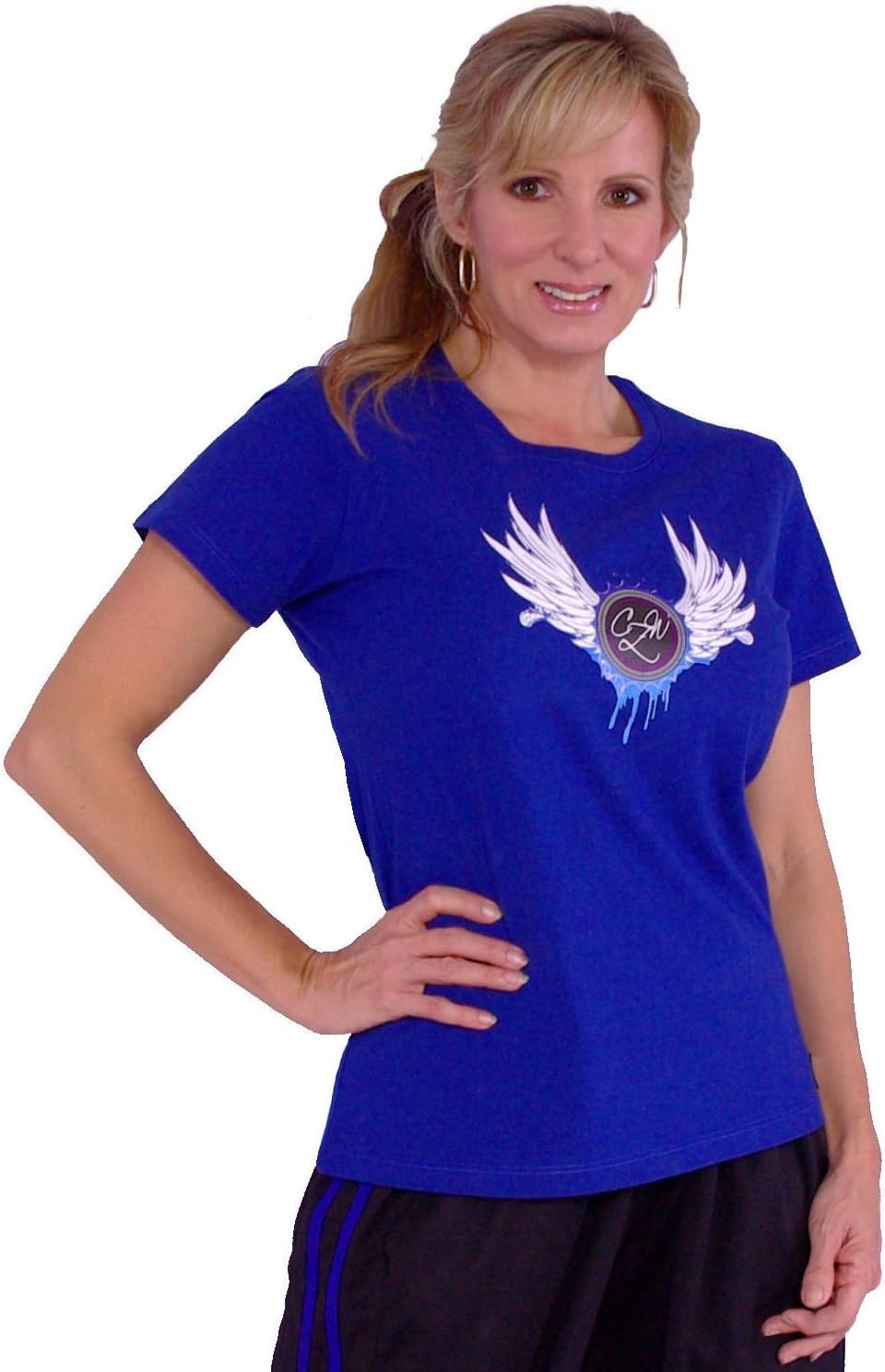 Blue Custom T-Shirt with Blue CZW Wings