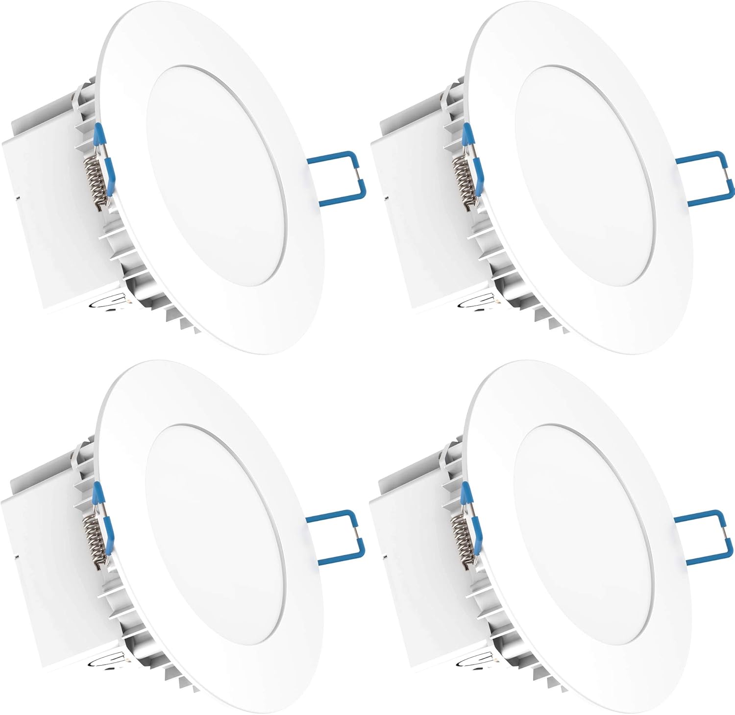 Sunco Lighting 4 Pack 4 Inch Slim LED Downlight, Integrated Junction Box, 10W=60W, 650 LM, Dimmable, 2700K Soft White, Recessed Jbox Fixture, IC Rated, Simple Retrofit Installation - ETL & Energy Star