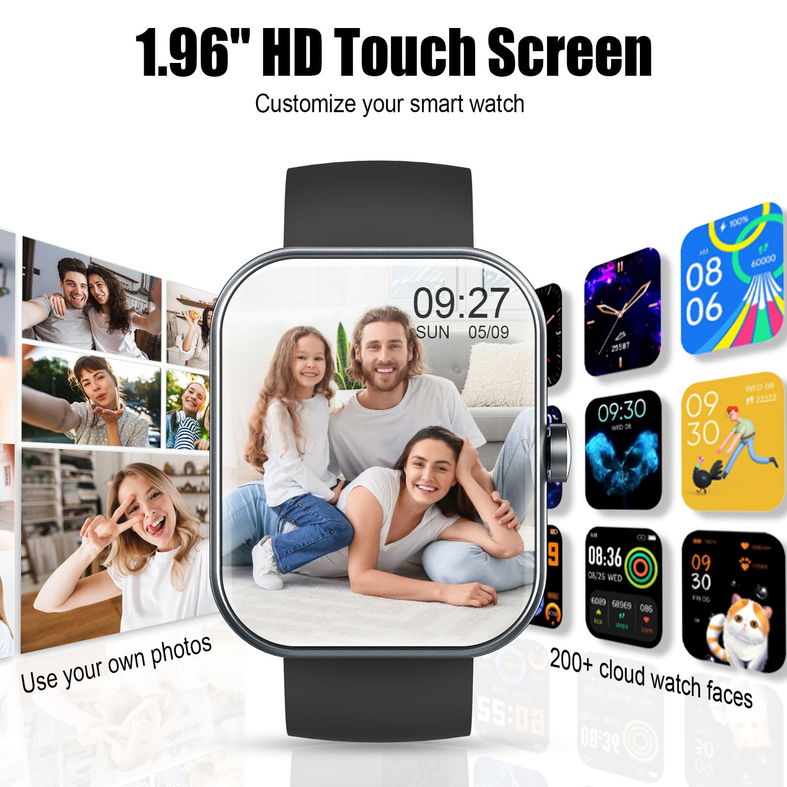 2025 Smart Watch for Men Women (Answer/Make Call), 1.96