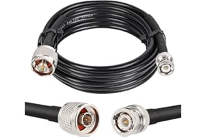 MOOKEERF RG58 N Type to BNC Cable 15ft, BNC Male to N Male Extension Jumper Cable 50 Ohm for Antenna,Ham Radio,Oscilloscope,Analyzer,Signal Booster Use