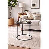 Boraam Landon Round Metal End Table - Dark Brown Finish