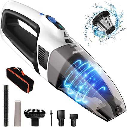 Amazon Burnnove ハンディクリーナー 車用掃除機 Dc 12v 8500pa超強吸引力 乾湿両用 カークリーナー 掃除機 Ledライト付き フィルター付き 収納バッグ付き 多機能 軽量 静音操作 Burnnove 乾湿両用クリーナー