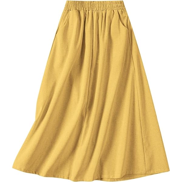 Falda Midi Mujer Verano Falda Larga Verano Lino/algodón - Plisada, Cintura Elástica (estilo Boho) Faldas Largas