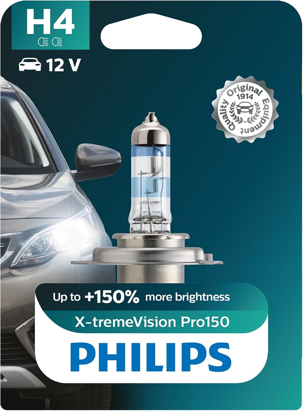 Philips X-tremeVision Pro150 H4 Car Headlight Bulb 150% Brighter