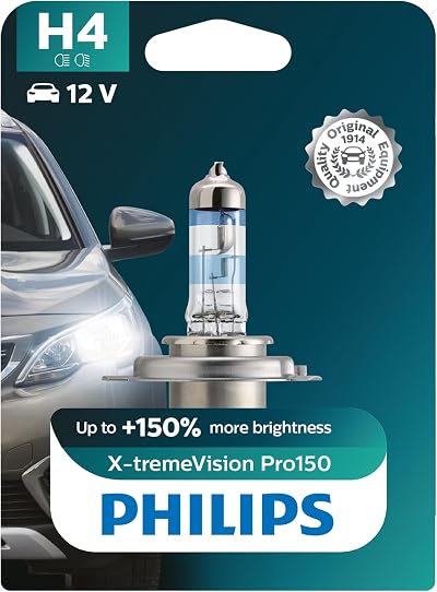 Philips X-tremeVision Pro150 H4 Car Headlight Bulb 150% Brighter