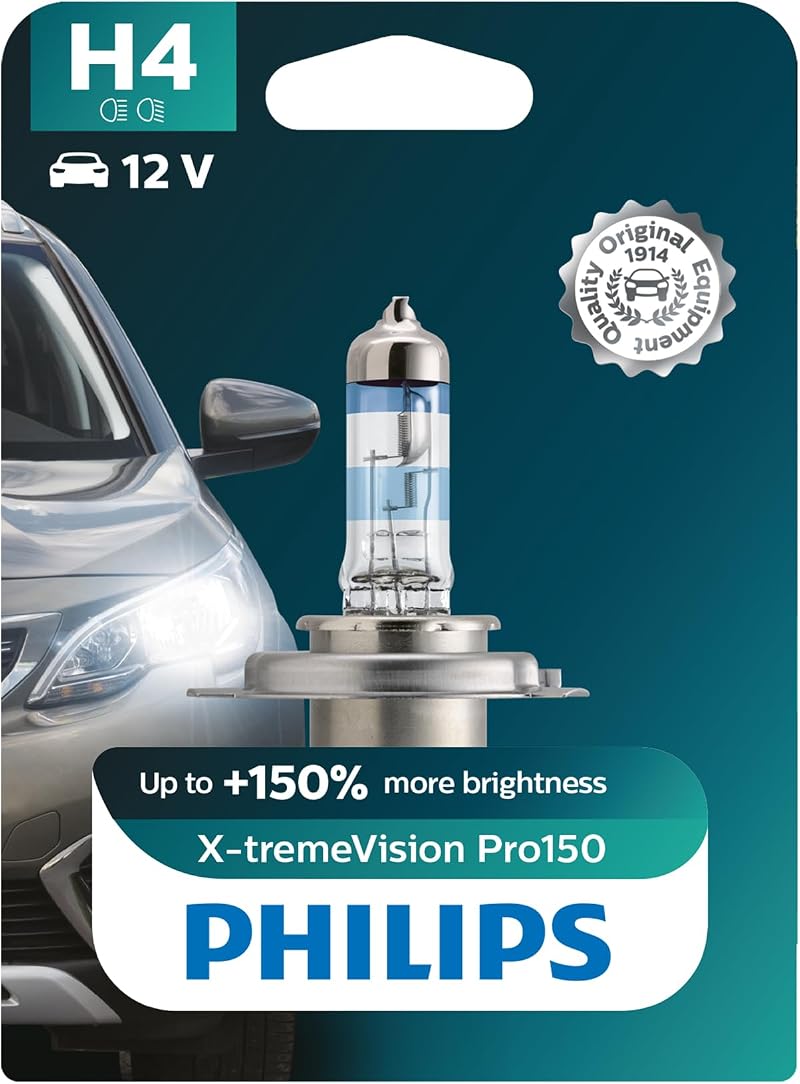 Philips X-tremeVision Pro150 H4 Car Headlight Bulb 150% Brighter