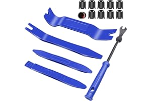 Auto Trim Removal Tool Kit, Wetado 15 Pcs Car Panel Door Window Tools Kit,Auto Clip Fastener Remover Pry Tool Set Blue