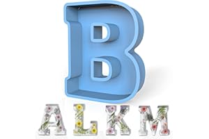 KATIBOLY Large Letter B Molds for Resin, B Letter 3D Silicone Molds for Epoxy Resin Casting, Alphabet Moldes De Silicona para Resina for Art, Soap, Clay Crafts, Home Party Decorations, Jewelry, DIY, Blue