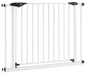 BOMI® Schutzgitter Mira XXL 95-243 cm | Durchgangsbreite: 75 cm | Türschutzgitter Metall Selbstschließend | Treppenschutzgitt