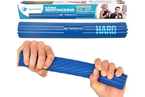 Serenilite Flexible Resistance Bar, Grip Strength Trainer, Resistance Band, Forearm Exerciser Workout, Flexible Bar for Tennis Elbow, Golfers Elbow, Physical Therapy, Pain Relief, Tendonitis, Recovery
