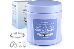KUNPHY Jewelry Cleaner, 10oz Silver Cleaner, Quick and Easy Ring Cleaner for Restoring Shine, Professional Silver Jewelry Cleaner for Silver Jewelry, Sterling Silver, Diamonds, and Earrings
