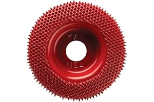 KING ARTHUR’S TOOLS King Arthur's Tools Original and Patented - MERLIN2 Coarse Red Round Tungsten Carbide Disc Rasp for Woodworking, Material Removal, Carving, Smoothing, and Finishing - 2" (50mm) Diameter - # 10009