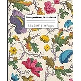 Composition Notebook: Vintage Flower Journal Notebook for Kids, Teens, and Adults | 110 pages, 7.5 x 9.25"