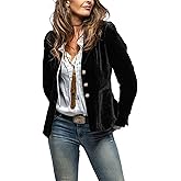MINTLIMIT Women's Velvet Blazer Long Sleeve Notched Lapel Button Front Tailored Cardigan Suit Jacket Blazer