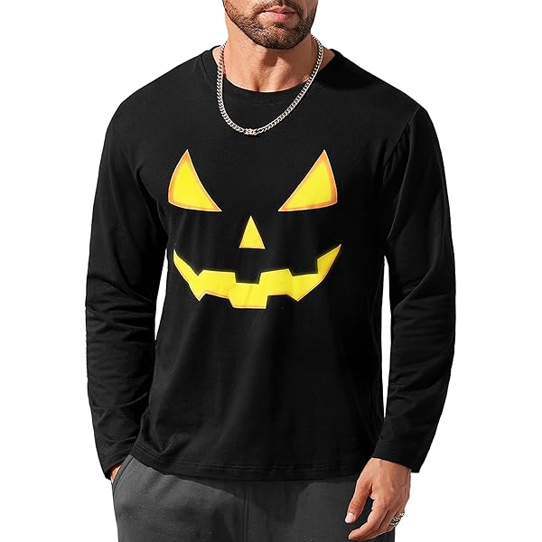 Camisetas De Manga Larga De Halloween Para Hombres - EBay