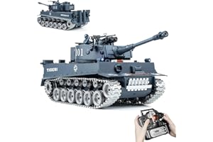 AoreSpty Ultimate 1:18 Scale RC Tiger Tank - BB Pellets, Water Bombs, 320° Turret, All-Terrain Control, Realistic Combat Expe