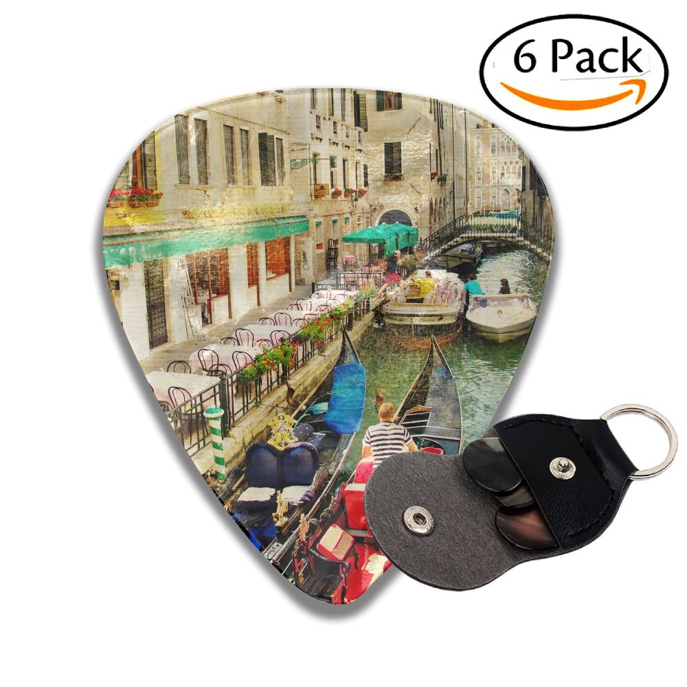 ホワイト ブラック Guitar For Bass Amazing Veniceアートワーク絵画スタイルでスタイリッシュなセルロイドギターピックplectrums B07cgsgxpm Wxf 96mm 6パック 96mm Wxf Bp ギターピック 人気no 1