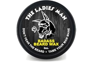 Badass Beard Care Beard Wax For Men - The Ladies Man, 2 oz - Softens Beard Hair, Leaves Your Beard Looking and Feeling More Dense