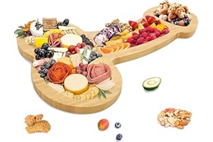 Charcuterie Boards Gift Set, Bamboo Cheese Board Set - Personalized Wedding & House Warming Gift (Style C)