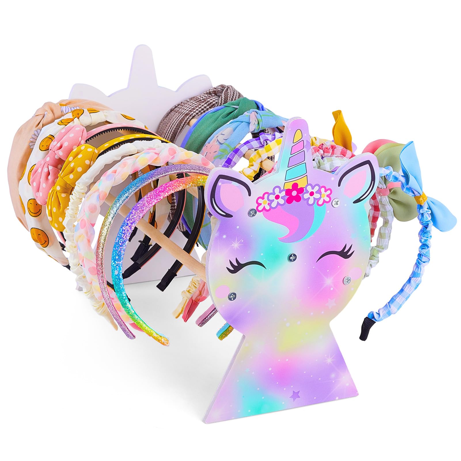 MHJY Headband Holder Unicorn Hair Accessories Organizer Hairband Holder Storage for Teen Girls Hair Band Hoop Display Stand, Purple