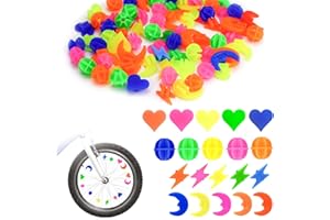 288 Pcs Bicycle Spoke Beads Colorful Bike Spoke Decorations Assorted Color Bike Wheel Spokes Bead Plastic Clip Bead for Bike 