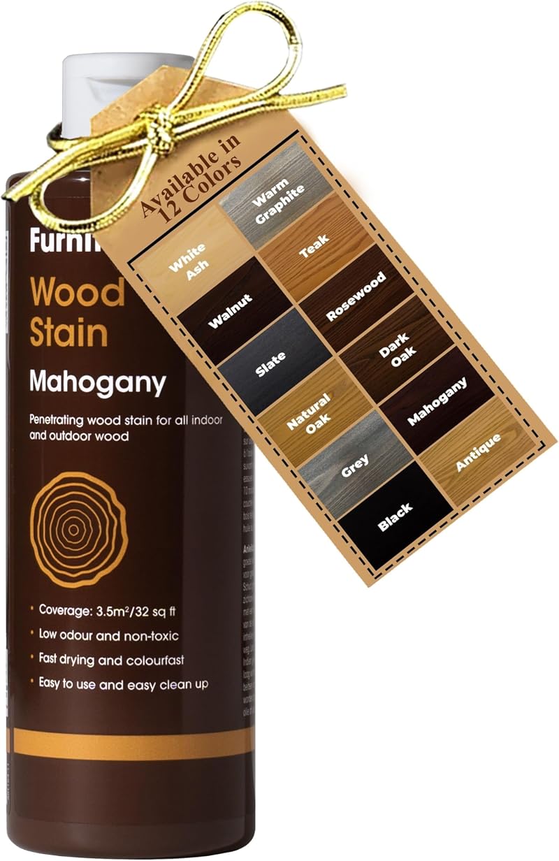 Furniture Clinic Wood Stain Mahogany 250ml – Fast Drying, Water Based