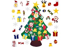 Fayoo DIY Felt Christmas Tree for Toddlers with 30pcs Ornaments, Montessori Xmas Gift for Kids Christmas Door Wall Hanging Decorations