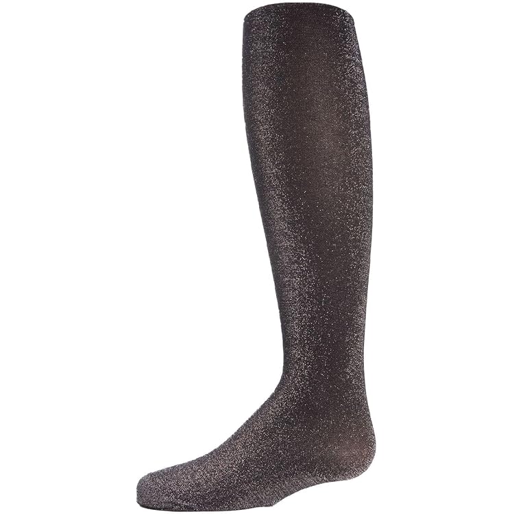 Women's Footless Tights – Black Sparkle Star Pattern – One Size Fits Most – Nylon Semi-Opaque – Hosiery Network