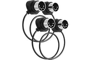 FORE 2-Pack 60cm 45-Degree Symmetry Angled MIDI Cable with Ultra-Small Plugs for Tight Space, 5-Pin Din Compatible with MIDI 