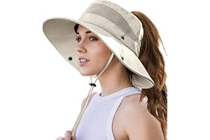 EW EAST WATER Beach Sun Hats for Women UV Protection High Ponytail Hole UPF 50+ Fishing Safari Garden Hiking Hat Packable