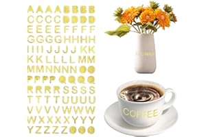 Hoxfly Lot de 1 040 autocollants en forme de lettres de l'alphabet de A à Z imperméables en PET pour bricolage, tasse, boutei