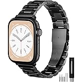 FUNSTONE Metal Band Compatible with Apple Watch Band 42mm(Series 11 10) 41mm(Series 9 8 7) 40mm(Series 6 5 4 SE3/2/1) 38mm(Series 3 2 1), Dressy Stainless Steel iWatch Strap for Women