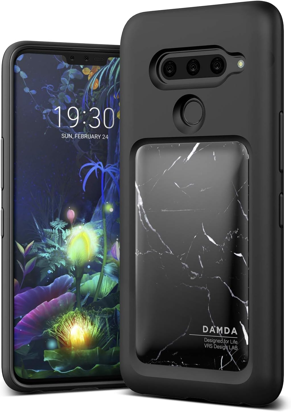 LG V50 ThinQ Case, VRS Design Shockproof Slim Shield Case [Damda High Pro Shield] [Black Marble] Reinforced Corners Compatible with LG V50 ThinQ 5G, 6.4 inch (2019)