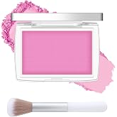 Pink Blush Palette, Matte Powder Blush for Cheeks with Brush, Natural Glow | Lightweight, High Impact Buildable Color, Long-lasting, Silky Smooth Face Blusher Contour Palette, Makeup for Older Women-001
