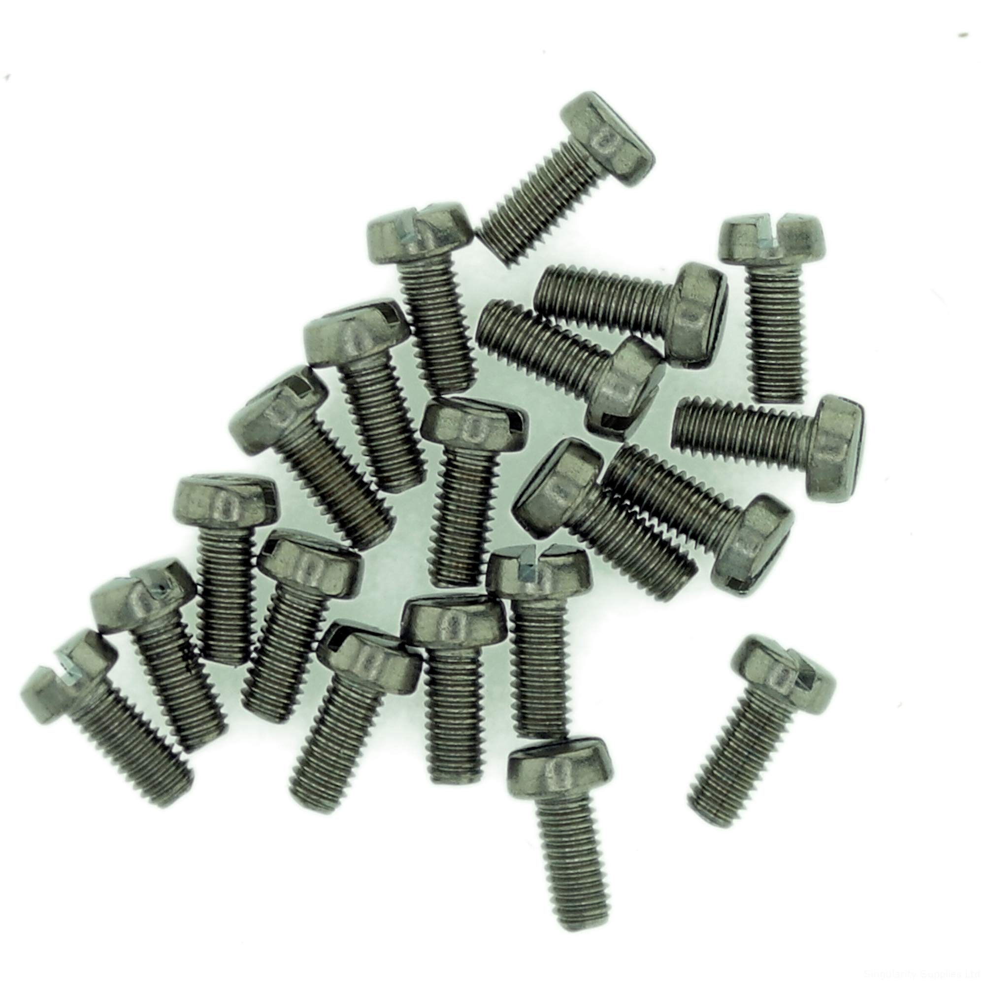 M1 (1mm x 4mm) Slot Cheese Machine Screw (Bolt) - Stainless Steel (A2) (Pack of 20)