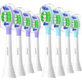 Replacement Toothbrush Heads Compatible with AquaSonic Series/Duo PRO/Vibe Series HDC Pro Electric Toothbrush (8 White)