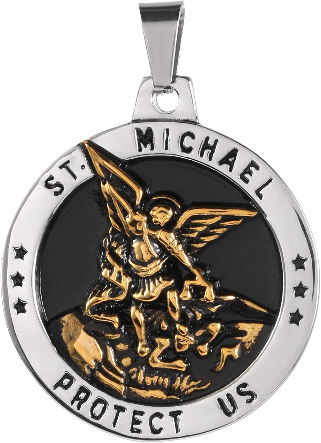 316L Stainless Steel Jewelry ST. MICHAEL Protect Us Necklace Saint Men Women Christmas Gift