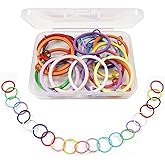 TOAOB 40pcs Colored Metal Split Key Rings Metal Flat Split Keyrings Keychain Include 20pcs Small Jump Rings for Home Office Car Keys Connectors Crafts Projects Accessories