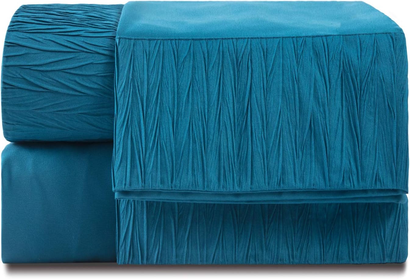 Bedsure Bed Sheet Set - Teal Queen Bed Sheets - Soft Brushed Microfiber, Wrinkle Resistant Bedding Set - 1 Fitted Sheet, 1 Flat Sheet, 2 Pillowcases (Queen, Teal): Home & Kitchen