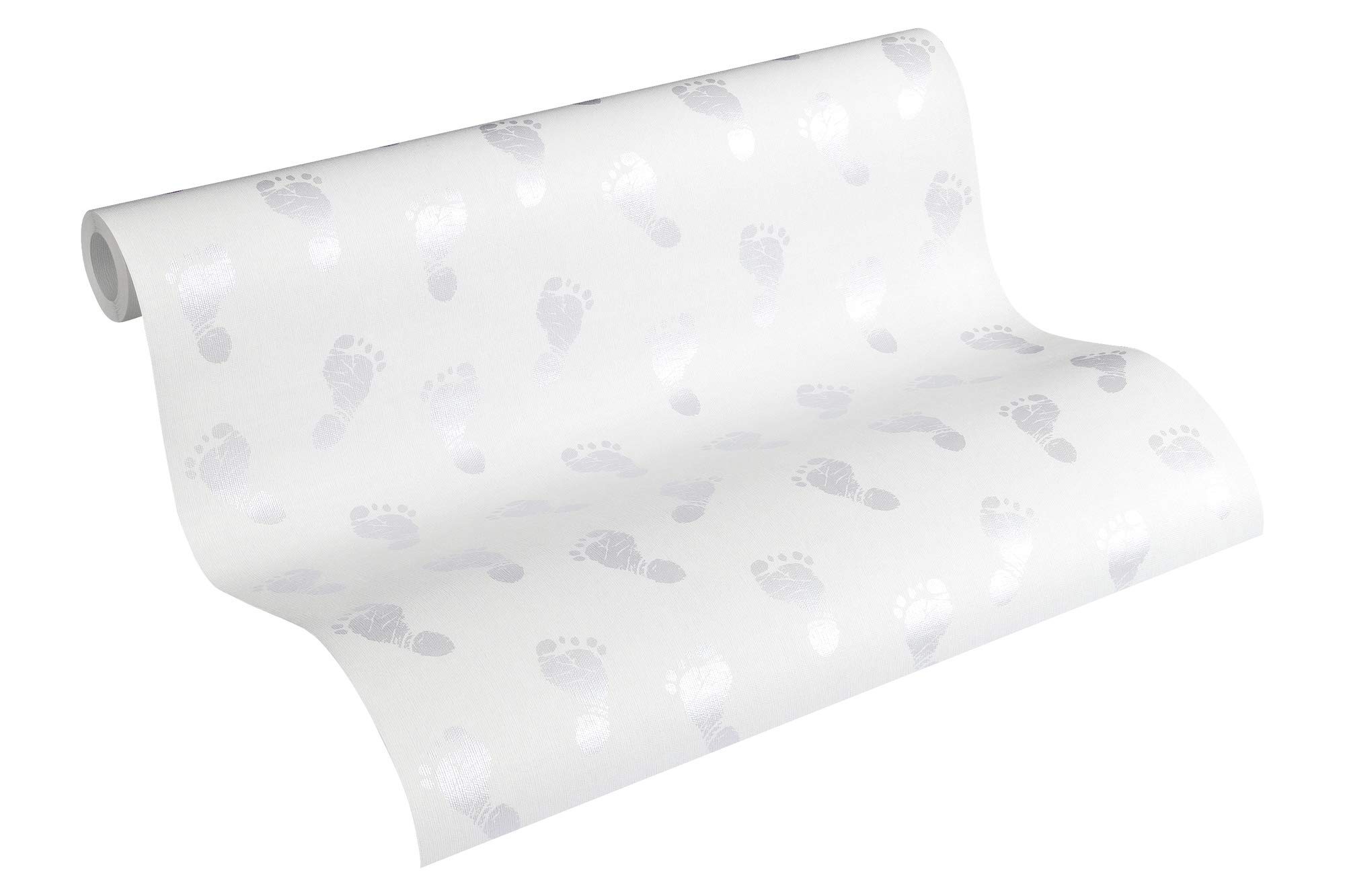 Kids Wallpaper Little Stars Non-Woven Wallpaper 10.05 m x 0.53 m Silver White Made in Germany by Livingwalls 358631 35863-1