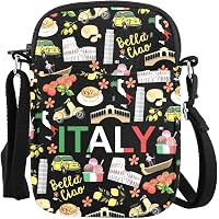 LEVLO Italien-Reisetasche Mit Motiv, Baumwoll-Leinen, 23x17 Cm – Kosmetiktasche Mit Rom, Kolosseum, Venedig Design