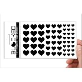 BLOCKED Original Vinyl Webcam Cover Stickers | Restickable &amp; Stackable Privacy Covers | for All Camera-endable Devices | 3-Sizes | 57 Black Hearts (Muted Matte)
