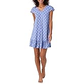Tommy Bahama - Women's Short Nightgown, Short Sleeve Stretch Jersey Ruffle Hem Dress for Sleep or Lounge
