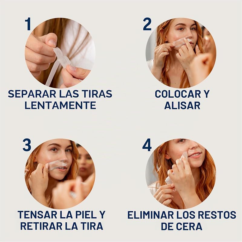cara Precisión Cera fría rayas Easy de gelwax Technology para pieles sensibles, 10 rayas dobles (20 rayas en total)